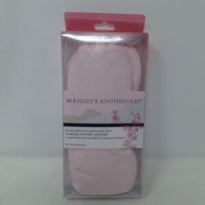 Wright's Apothecary Pink Plush Sinus Pillow Flaxseed Lavender Eye Mask Warm Cool